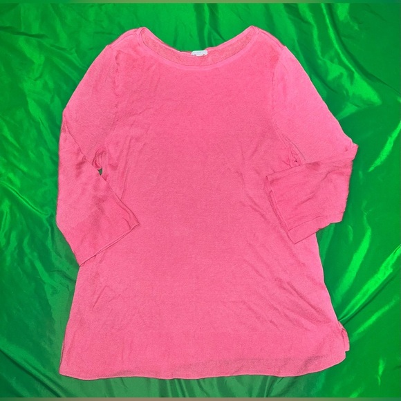 J.Jill Linen Blend Pink 3/4 Sleeve Top size XL Tall - Picture 2 of 6
